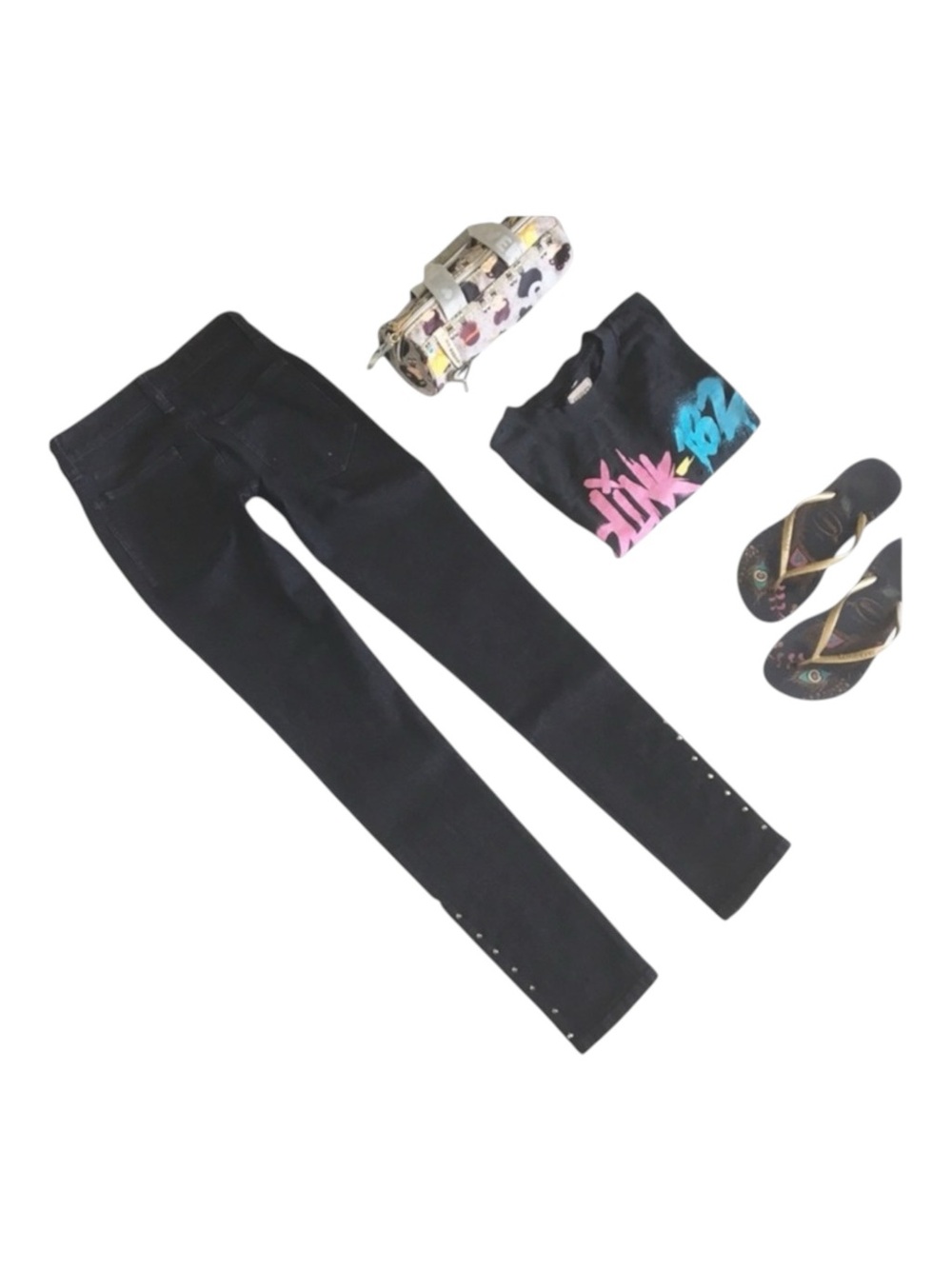 new LF Carmar ★ Stovepipe Studded Skinny Jean Jeans ★ Deep Dark Blue Denim ★ 24 - Picture 9 of 16